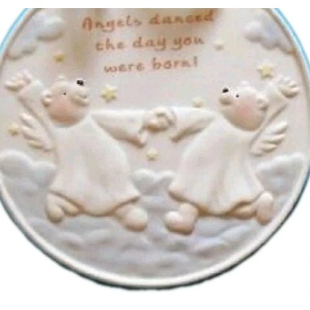 Plaque Wall Decor‎ Angels Bear Danced The Day You Were Born Baby Nursery